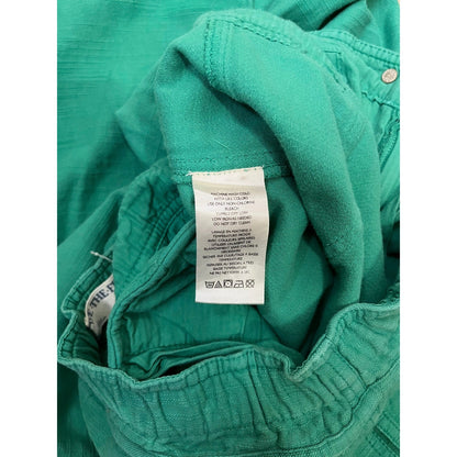 WE THE FREE Emerald Green Cargo Pants Paperbag Waist Drawstring Pockets Size L