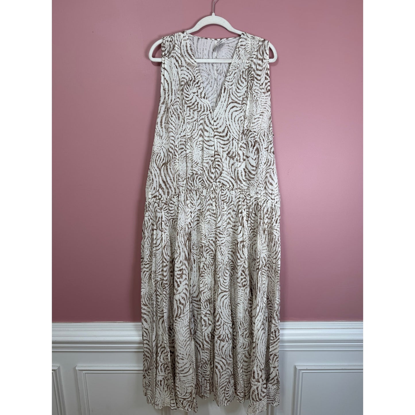 Anine Bing Mia Maxi Dress in Seashell Size Large