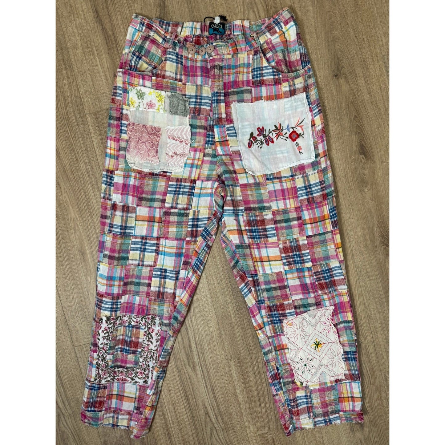 Jaded Gypsy Patchwork Plaid Boho Festival Pants Women's