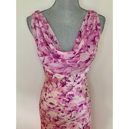 5 a 7 Cinq a Sept Raya Dress in Vibrant Plum Multi Size 2 Sleeveless Cowl Neck