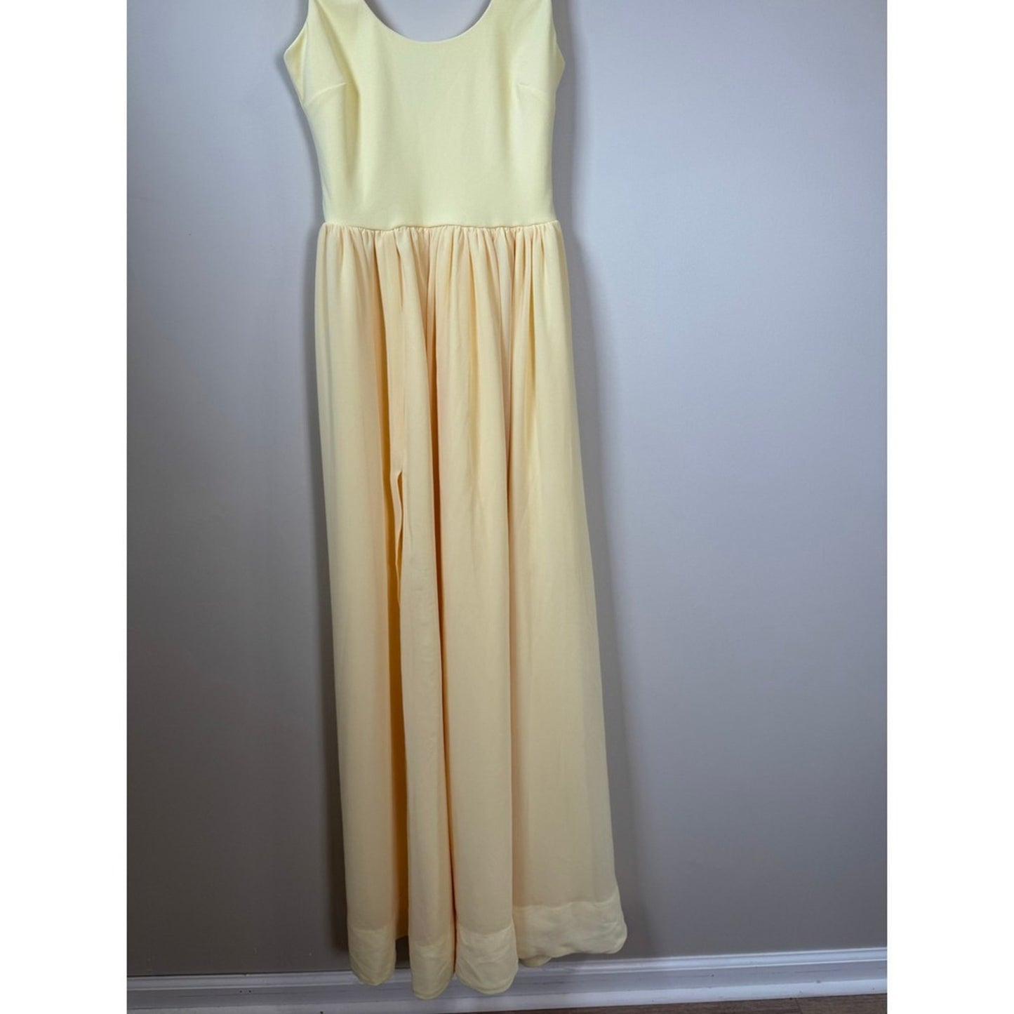 Show Me Your Mumu Yellow Maxi Dress Scoop Neck High Slit Bridesmaid Gown Small