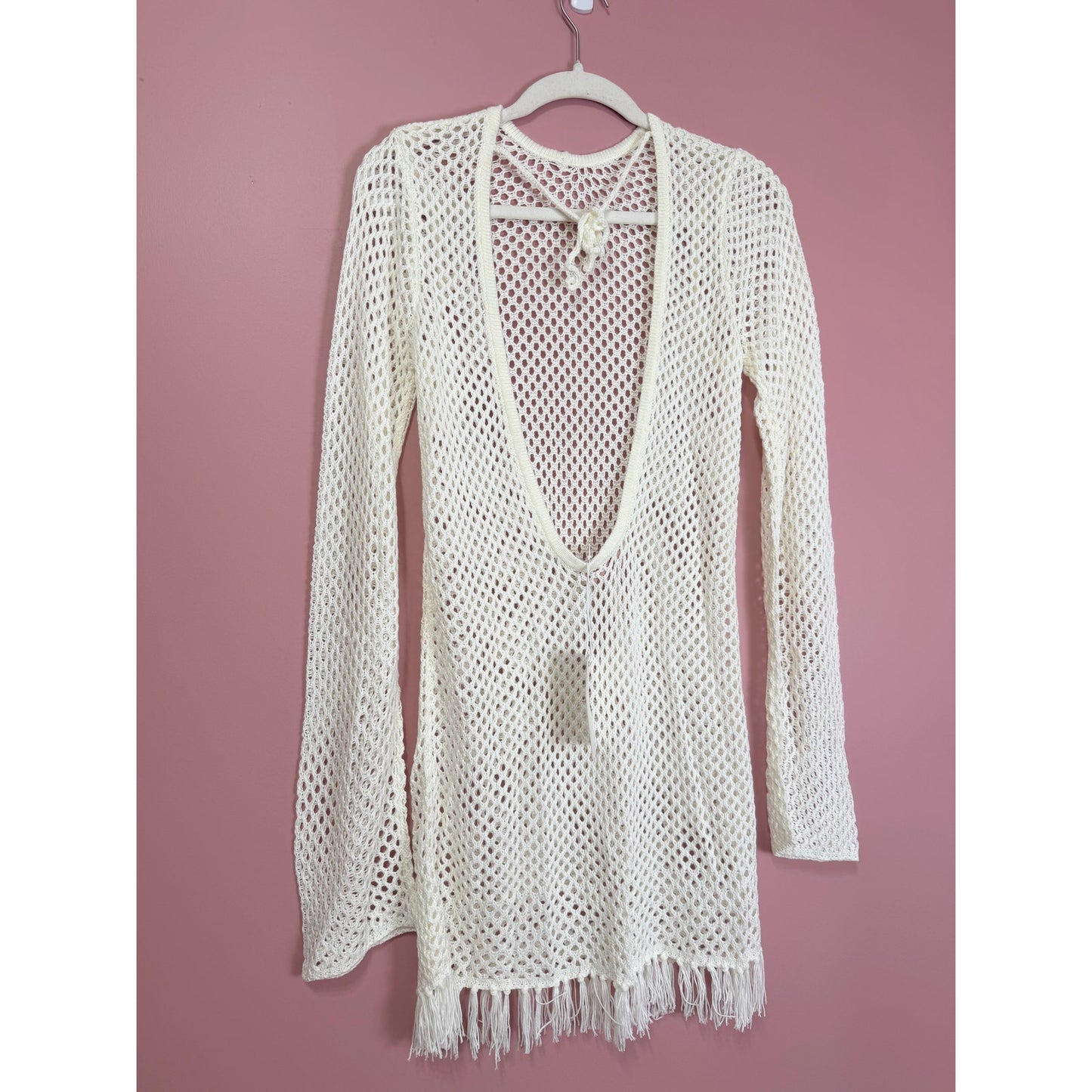 Show Me Your Mumu Castaway Tunic in White Crochet Size Small