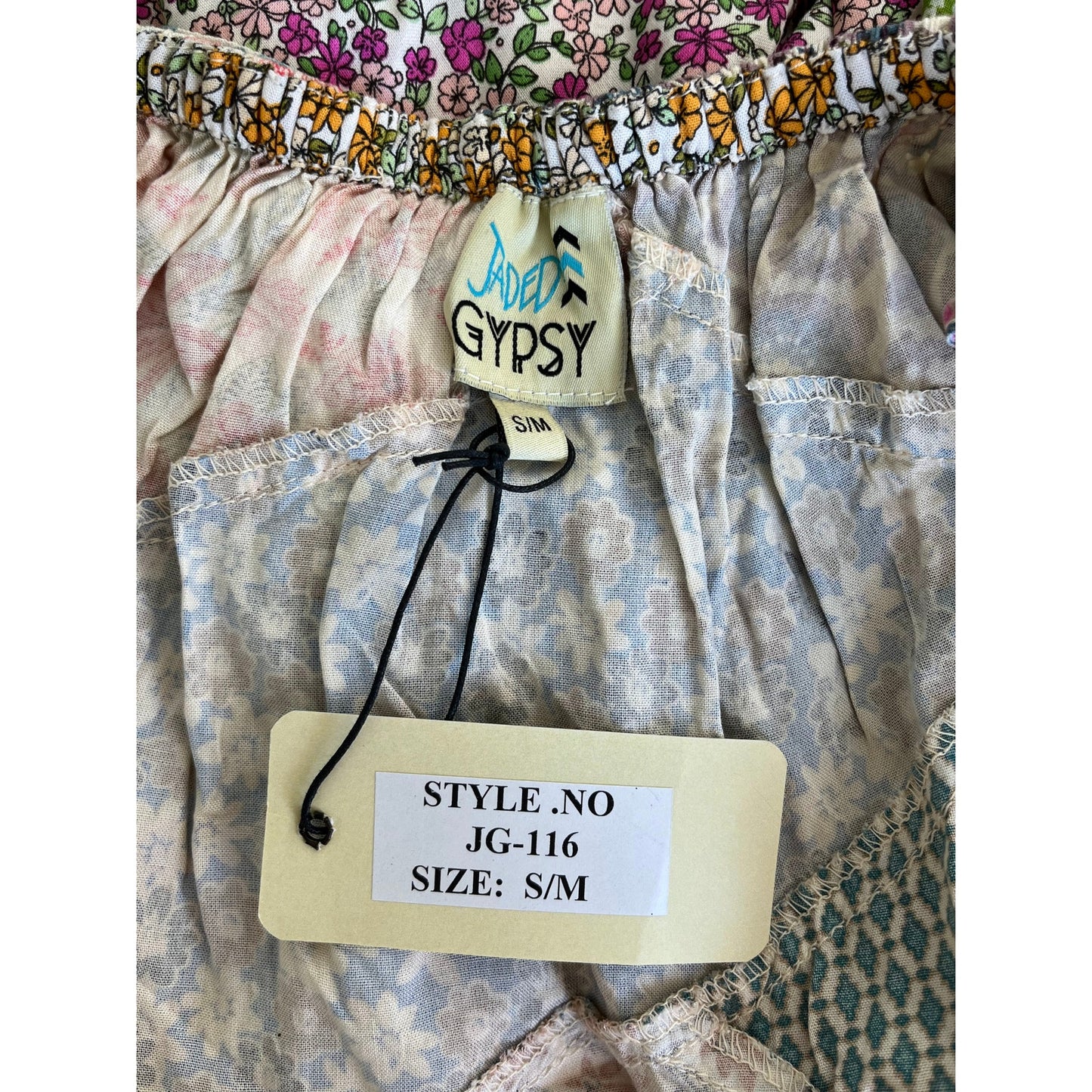 NEW NWT Jaded Gypsy Patchwork Dreams Maxi Dress JG-116 Size S/M