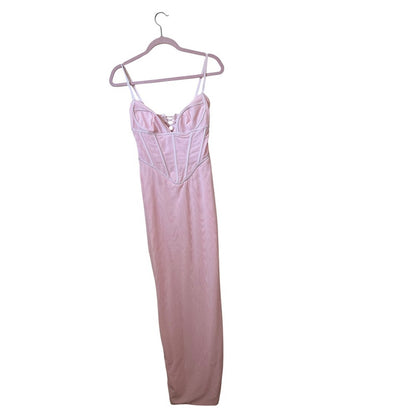 House of CB Romy Pinkesque Corset Maxi Dress Pink Lace Up SB10948 Size S NWT
