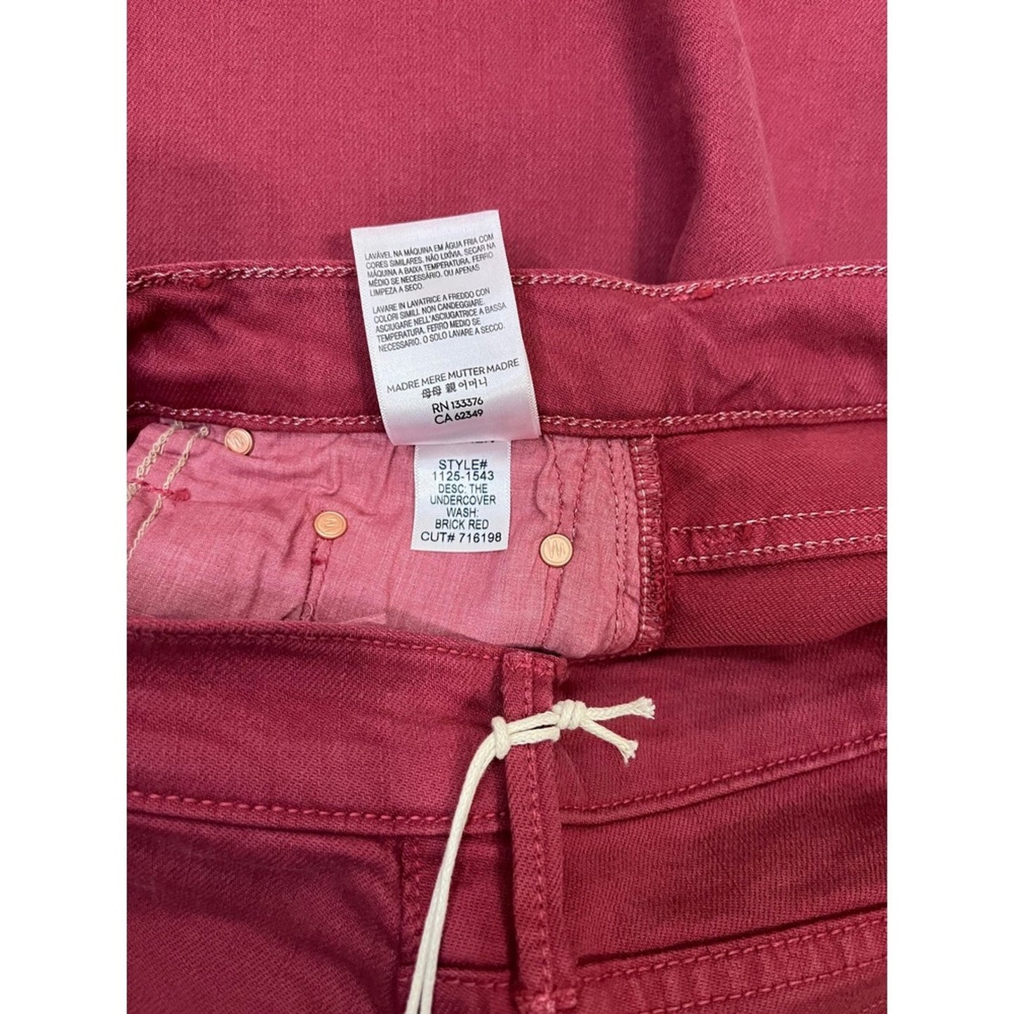 NEW NWT MOTHER Wide Leg Crop Jeans Crimson Red Size 25 Denim Flare Pants