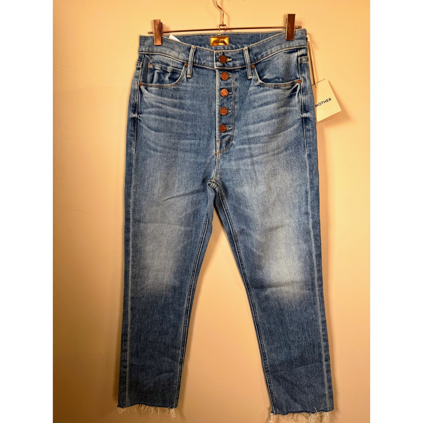 NEW NWT MOTHER Pixie Dazzler Ankle Fray Jeans in Ivy League Size 29