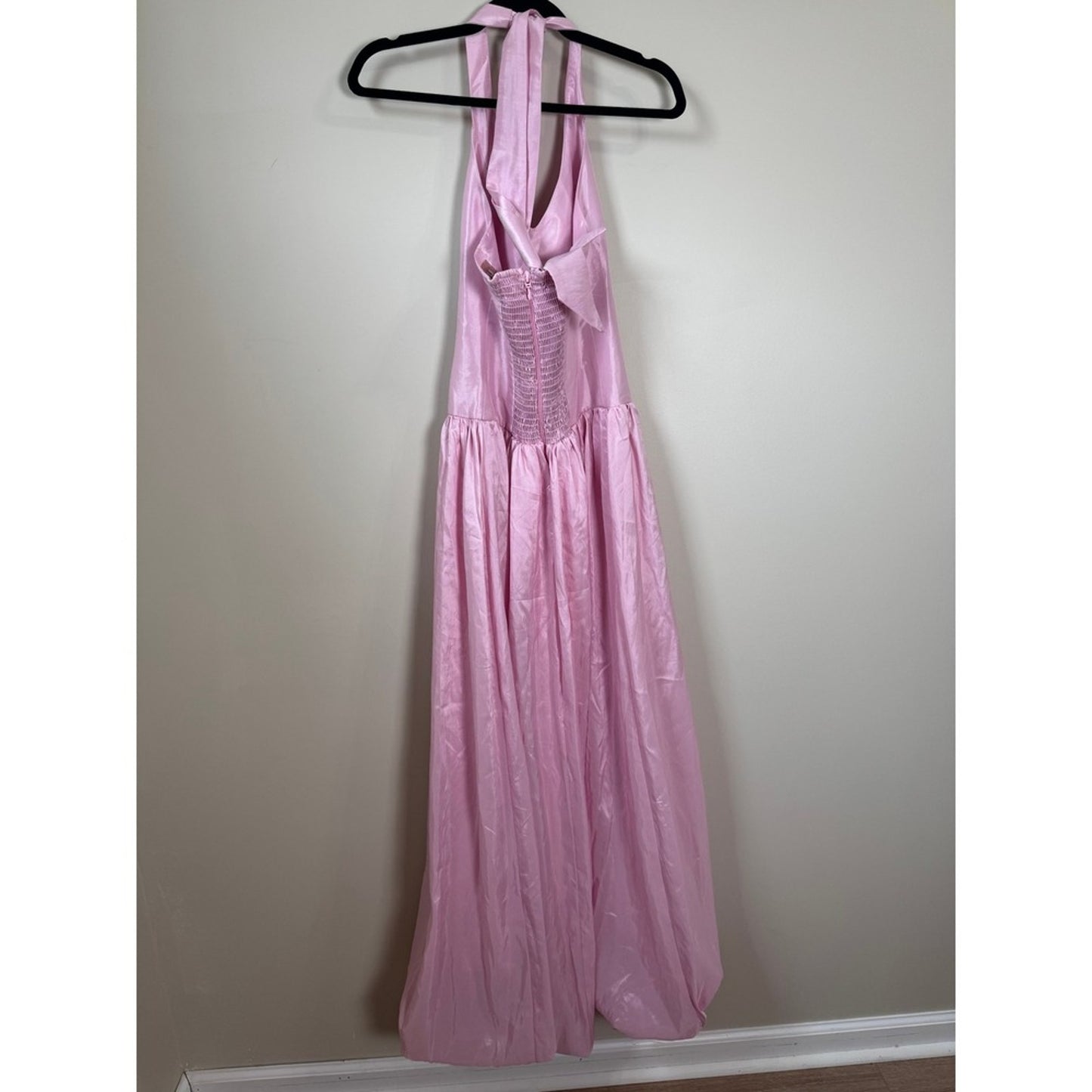 Show Me Your Mumu Pink Halter Maxi Dress Dropped Waist Gown Small