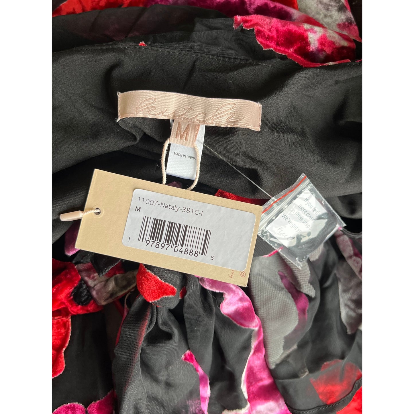 NEW NWT Hutch Nataly Wrap Midi Dress Velvet Floral Burnout Size Medium
