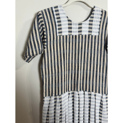 Ace & Jig Mixed Stripe Short Sleeve Mini Dress Blue Cream XS
