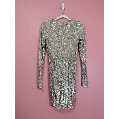 Show Me Your Mumu Party Hop Dress Siver Sequin Size XS