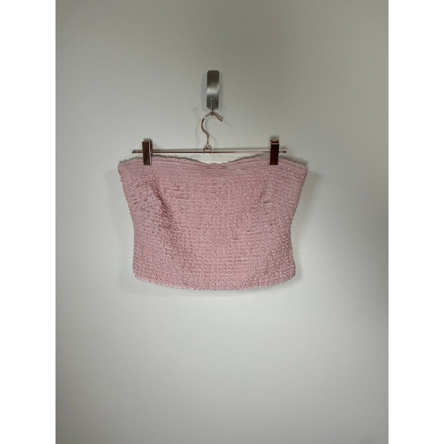 Show Me Your Mumu Nicki Tube Top & Niki Shorts Set Pink Textured L