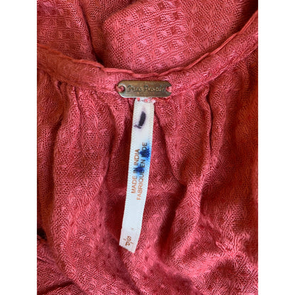 Free People South West Lace Maxi Boho Dress in Rose Small Long Sleeve V-Neck