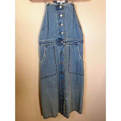 NEW NWT Sea NY Marion Mended Denim Overall Midi Dress Size 2