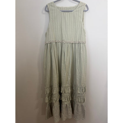 Jaded Gypsy Striped Crochet Lace Ruffle Tiered Duster One Size