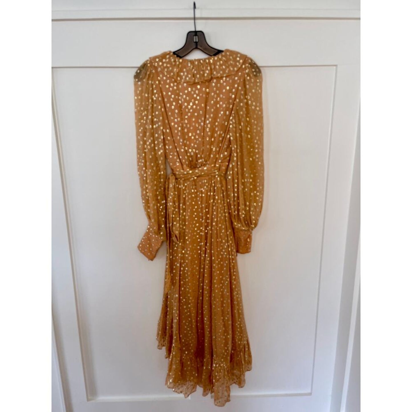 Zimmermann Lurex Wrap Midi Dress Caramel‎ Size US 4