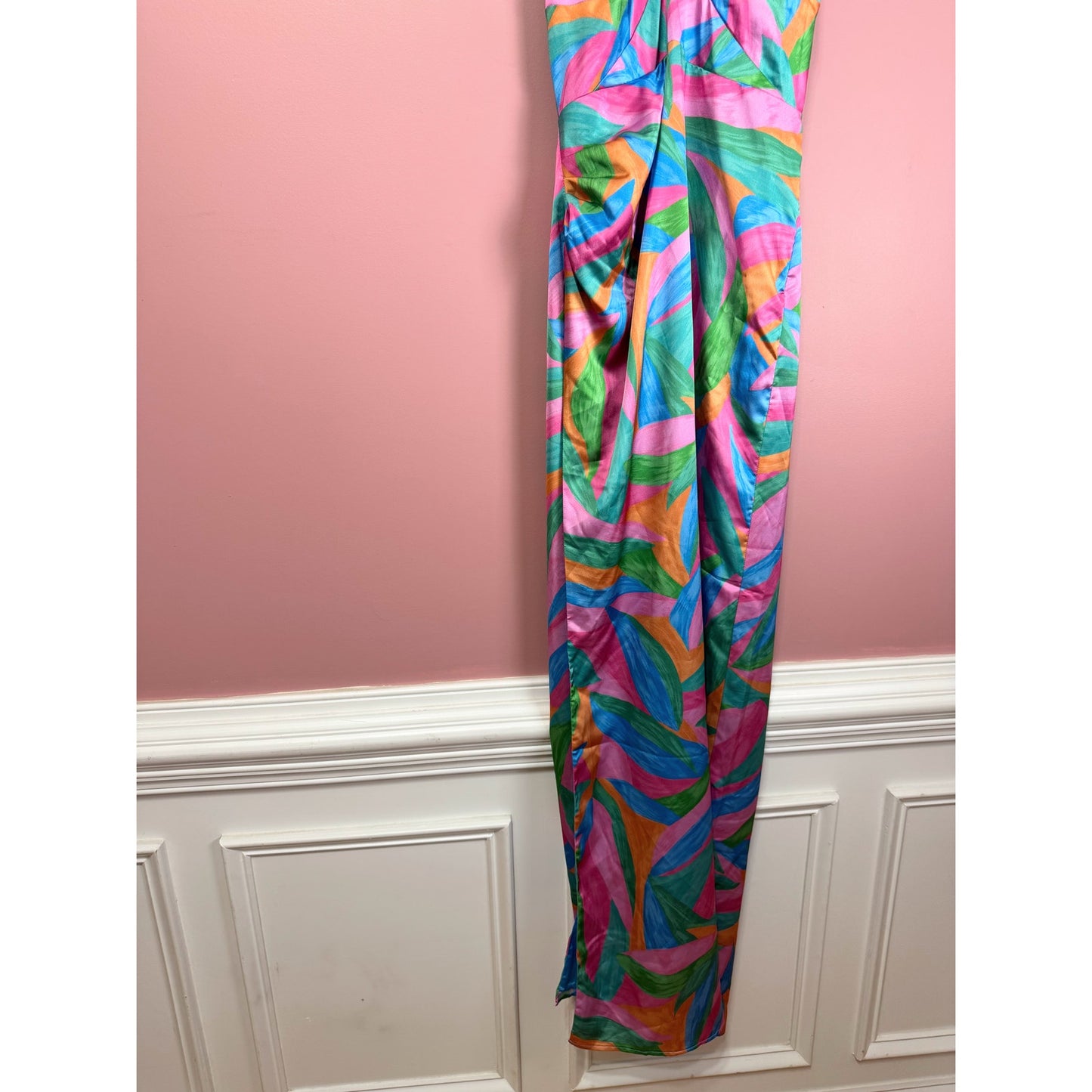 Show Me Your Mumu Adele Halter Maxi Dress in Guava Punch Size Small