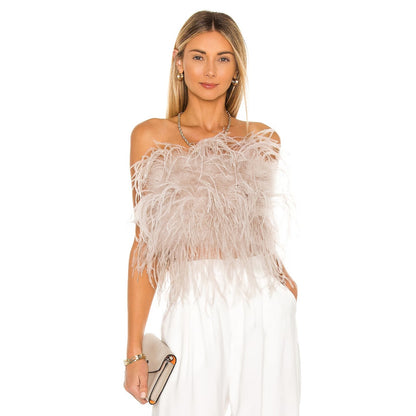 NEW Lamarque Zaina Feather Strapless Top Size Medium