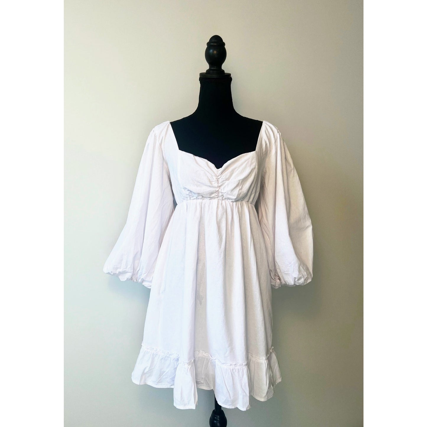 Show Me Your Mumu Mandi Mini Dress in White Small Pullover 3/4 Sleeves Cotton