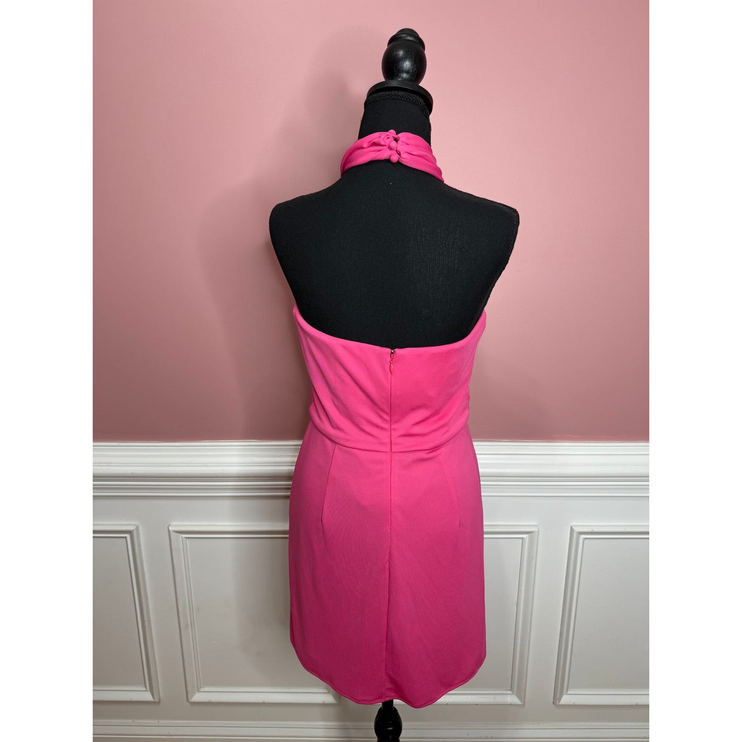 Cinq a Sept Kaily Gathered Mini Dress in Pink Dahlia Size 6 Ruched Stretch
