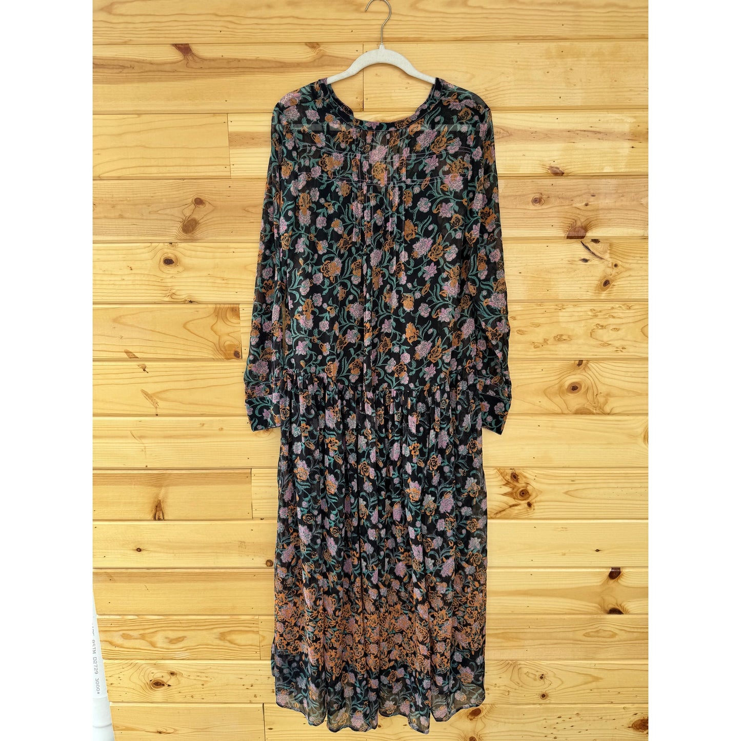 Free People See It Through Maxi Dress Black Combo Size Small