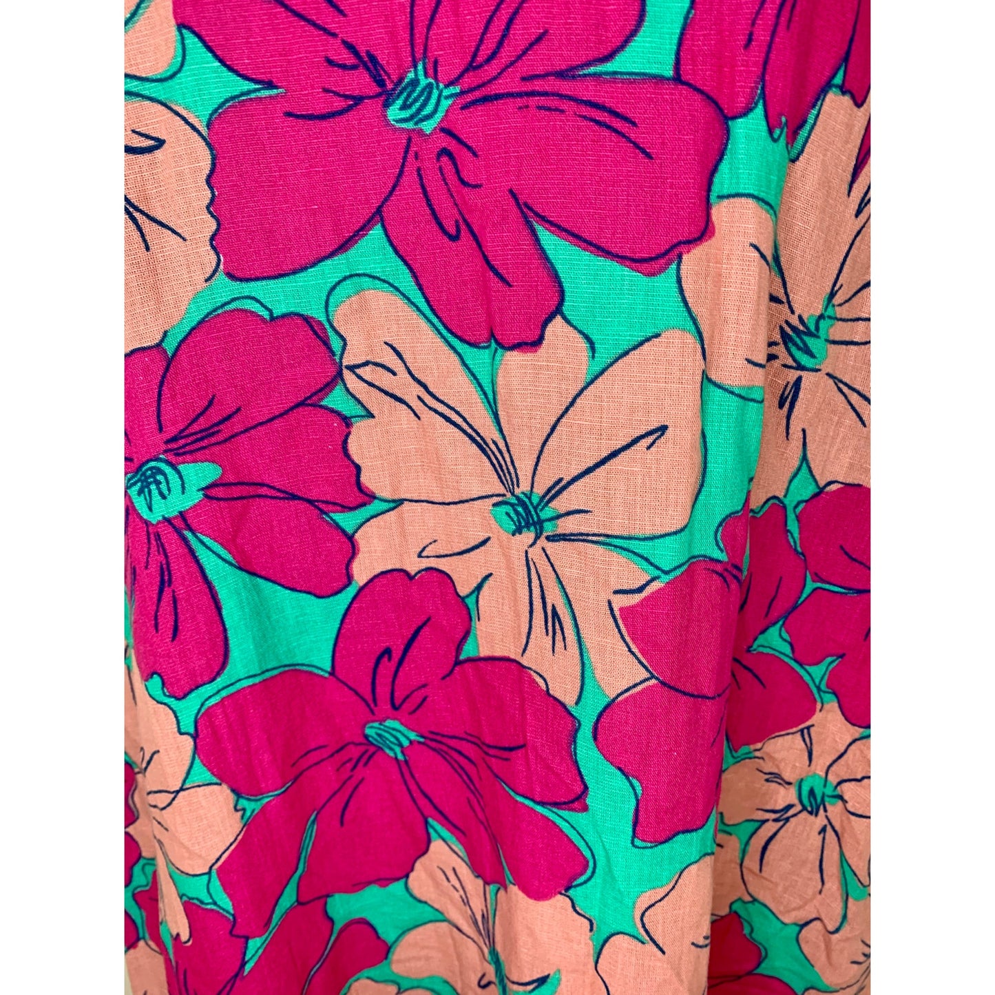 Oh Joy X The Odells The Julia Dress in Pink Floral Medium Short Sleeve V-Neck