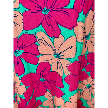 Oh Joy X The Odells The Julia Dress in Pink Floral Medium Short Sleeve V-Neck