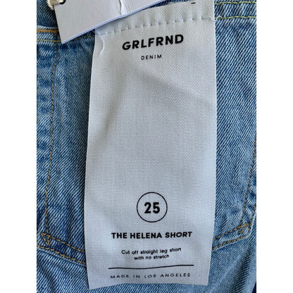 GRLFRND The Helena Short in Heartbeat Size 25 Button Fly Distressed Denim Cotton