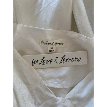 For Love & Lemons Gabrielle Puff Sleeve Mini Dress in White Size XS Floral