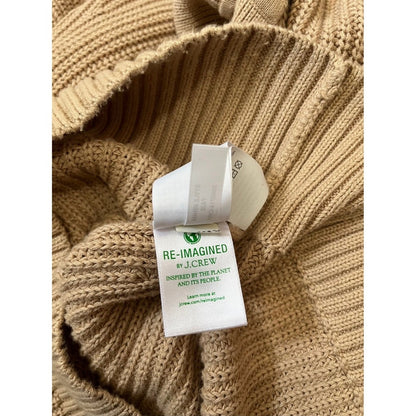 J Crew Collared Ribbed Sweater Beige Long Sleeve Pullover Size Small