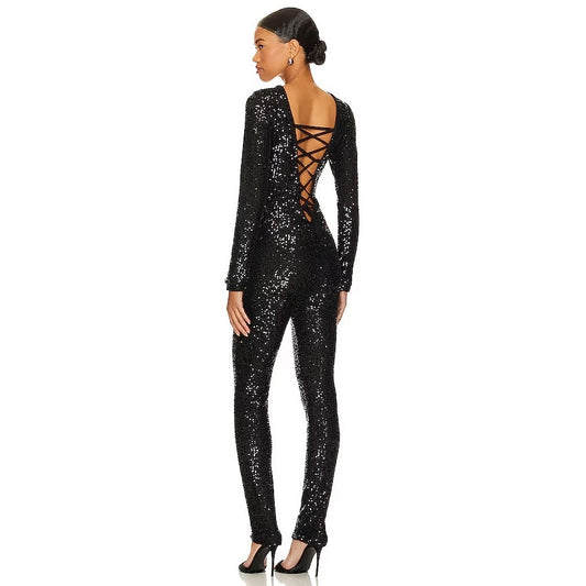 Show Me Your Mumu Kitty Catsuit in Midnight Glitz Black Size Small