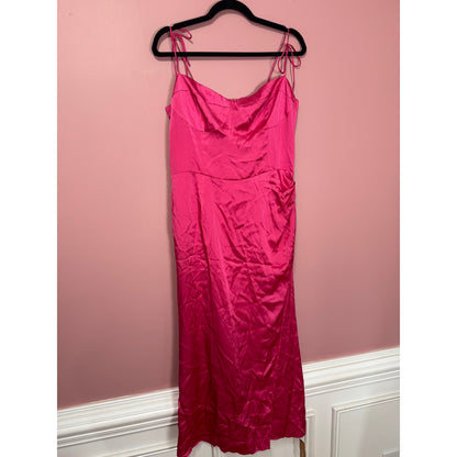 NEW NWT Reformation Marguerite Silk Dress Pink Size 12