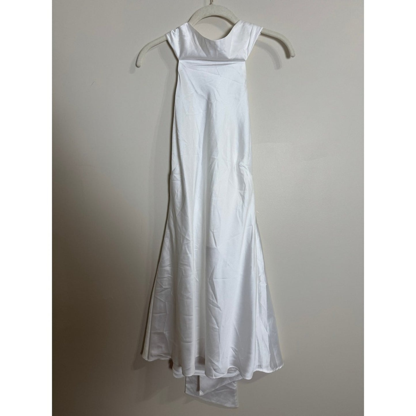 SHOW ME YOUR MUMU LISA MINI DRESS WHITE SATIN SIZE LARGE