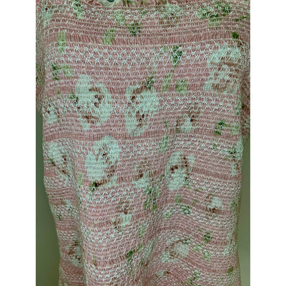 Love Shack Fancy Norna Dress Ballet Pink Size XL Mini Floral Sleeveless Cotton