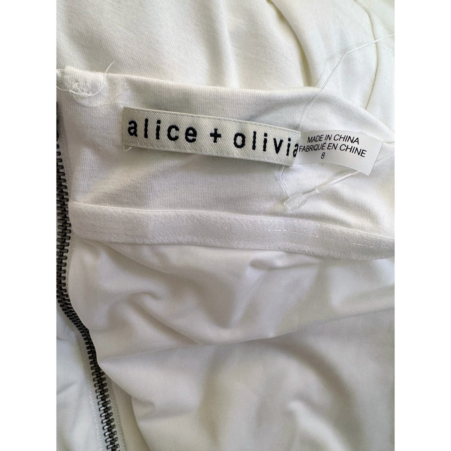 Alice + Olivia Bianca Midi Dress in Off White Size 8