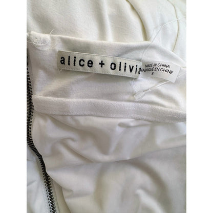 Alice + Olivia Bianca Midi Dress in Off White Size 8