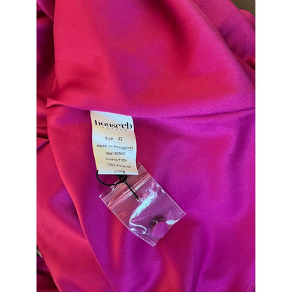 House of CB Aida Hot Pink Halter Neck Drape Maxi Dress XS