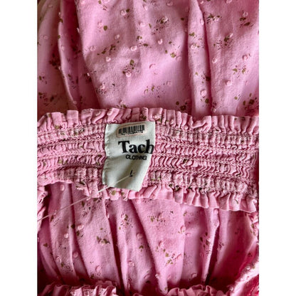Tach Clothing Amelie Voile Midi Sundress Pink Floral Size‎ Large