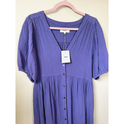 NEW NWT Xirena Lennox Gauze Midi Dress Skipper Blue Size Medium
