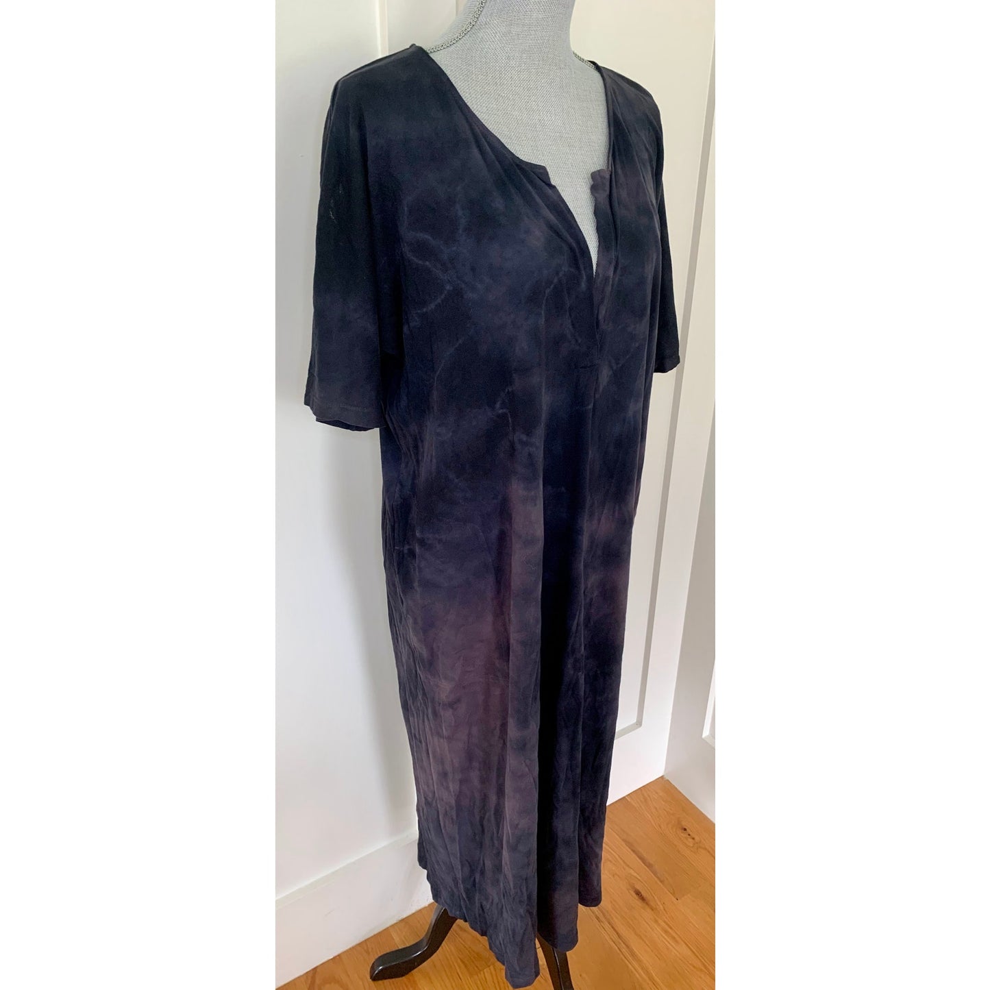 Raquel Allegra Maxi Dress in Black Size 2 Tie-Dye A-Line Boho Classic V-Neck