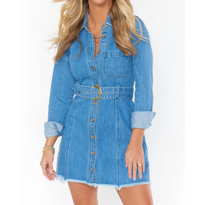 NEW NWT Show Me Your Mumu Durango Belted Denim Mini Dress Size XS