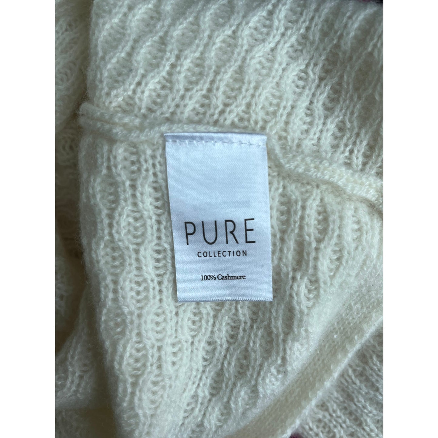 Pure Collection 100% Cashmere Pullover Sweater Cream