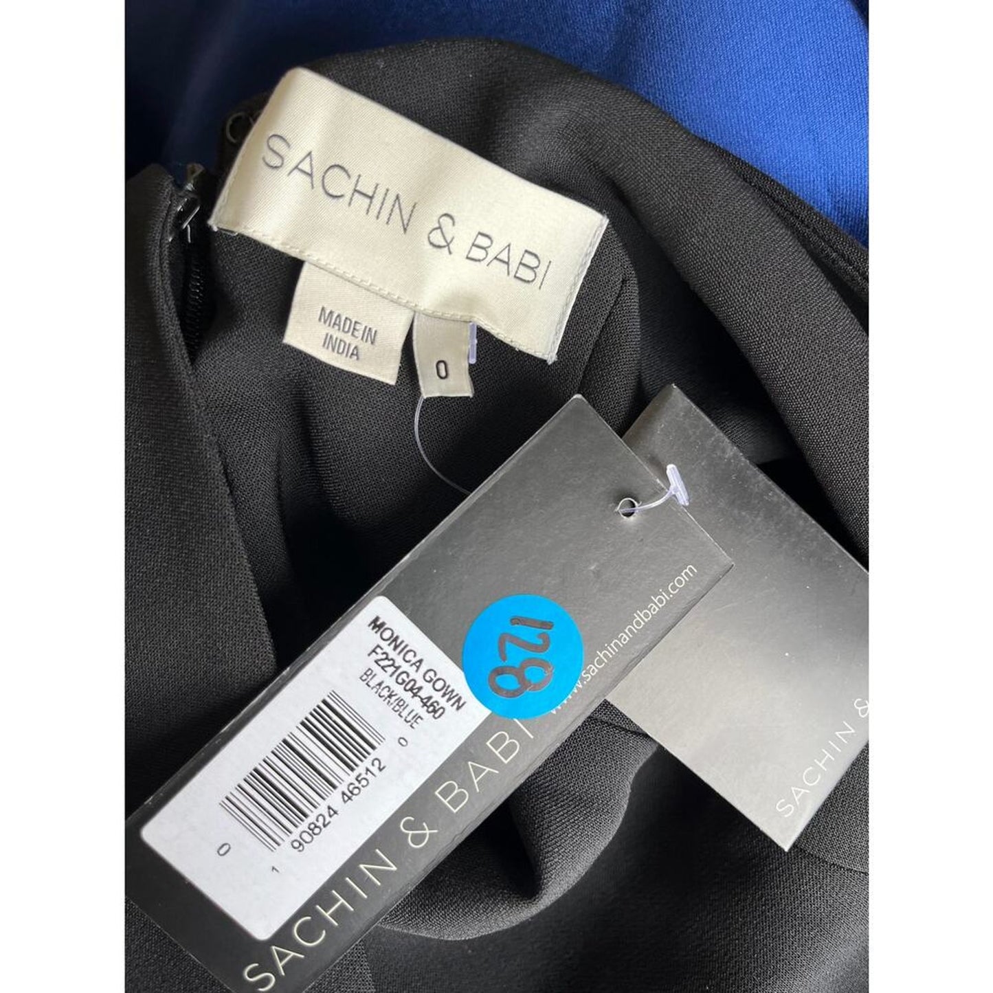 Sachin & Babi Monica Gown Black/Blue Size 0‎