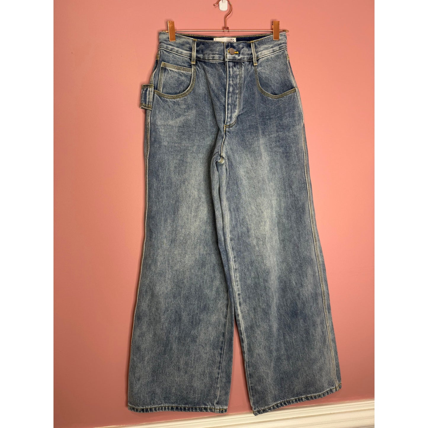 Ronny Kobo Shoshanne Denim Jeans in Blue Size 25 Straight Leg Zip Fly Cotton