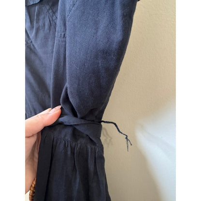 Show Me Your Mumu Black Tiered Mini Dress Ruffle Strap Woven Belt NWT