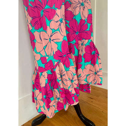 Oh Joy X The Odells The Julia Dress in Pink Floral Medium Short Sleeve V-Neck
