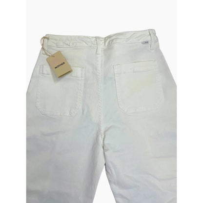 MOTHER Private Double Pocket Skimp Jeans‎ in White Size 28 Cargo Zip Fly Stretch