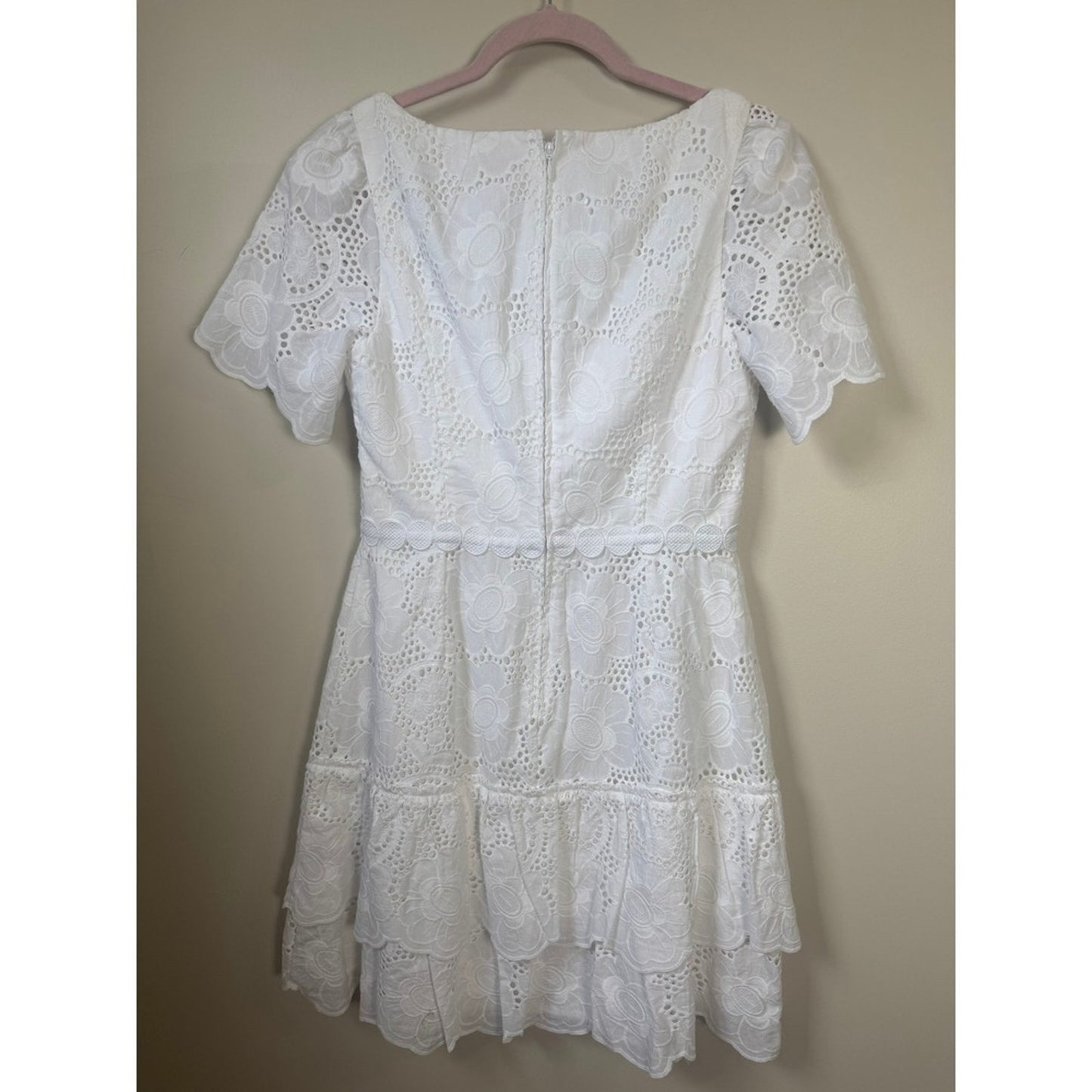 Lilly Pulitzer Bonni Dress Resort White Jumbo Bouquet Eyelet Lace Mini  4