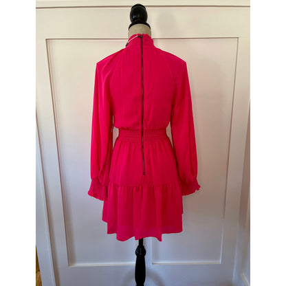 Alice & Olivia Long Sleeve Mini Dress Wild Pink Size 2