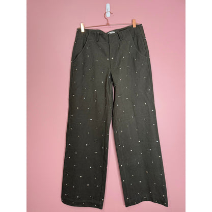 Free People Embellished Suit Set in Gray Size 4 Studded Relaxed Mid-Rise Pockets