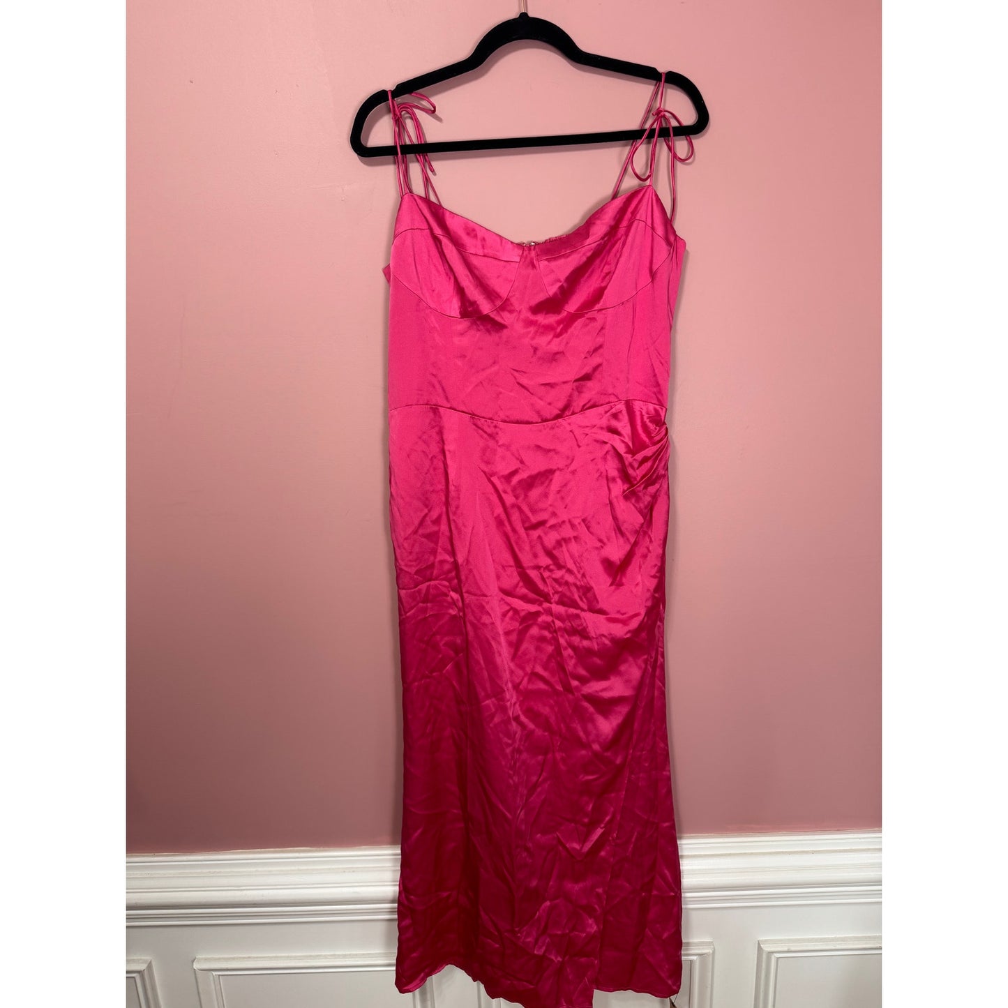 NEW NWT Reformation Marguerite Silk Dress Pink Size 12
